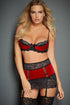 Sexy Velvet Bra Thong Garter Set